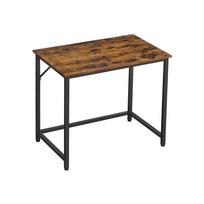 VASAGLE Rašomasis stalas, Kompiuterio stalas, Mažas biuro staliukas, 80 x 50 x 75 cm, Darbo kampas, Namų biuras, Paprastas surinkimas, Plienas, Industrialinis dizainas ruda