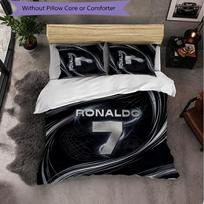 Cristiano Ronaldo Pattern 3 Pieces Bedding Set Soft Microfiber Duvet Cover with Pillow Cases for Bedroom 135cm*200cm