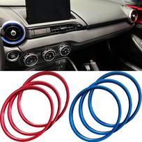 Automobilinis oro kondicionierius kintamosios srovės išleidimo angos žiedo apdaila, skirta Mazda MX-5 MX5 mazda 2 CX-3 CX3 RF ND automobilių priedams Red outlet ring gray