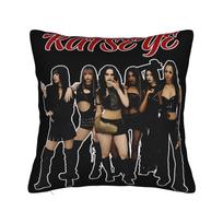 Katseye Beautiful Chaos k-pop Pillow Cover Accessories Printing Cushion Cover Gift  Throw Pillow Case Cover Home Multiple Sizes 12x12Inch black