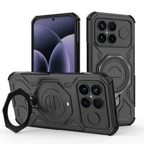 For Xiaomi Poco F8 Ultra Magnetic Ring Case,Military-Grade Drop Protection Case for Xiaomi Poco F8 Ultra juoda