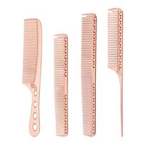 Space Aluminum Hair Comb Set Cutting Comb,Detangling Comb,Styling Comb,Tail Comb Hairdressing Comb for Women and Girls rožinio aukso spalvos