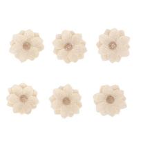 6pcs 6cm Diameter Burlap Flowers Cream-Coloured Flatback Fabric Flowers Hand Crafted Flowers Floral Crafts Making beige