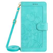 Crossbody Tulip Cards Solt Wallet Flip Leather Phone Case for iPhone 17 Pro Max 16 Plus 15 14 13 12 Long Lanyard kickstand Cover iPhone 15 Pro Max rožinė