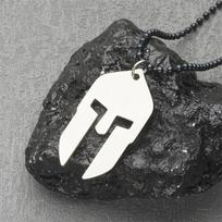 Spartan Mask Hollow Pendant Necklace Simple 60CM white