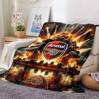 Arsenal Football Club Crest Blankets Flannel Printed Breathable Warm Throw Blanket for Home Office Bedspreads 0708a35 75cmx90cm gray