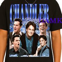Chandler Bing Shirt, Friends Tv Series Matthew Perry Fan Gift, Vintage Chandler Bing Retro T-shirt, Funny Chandler Friends Fans Merch Tees S blue