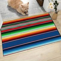 Vibrant Mexican Style Doormat Doormat Rug for Living Room Bedroom Kitchen Office Waterproof Carpet Non-Slip Bathroom Floor Mat 40X60CM red