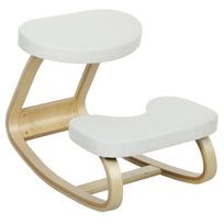 Klūpėjimo kėdė, ergonomiška medinė sūpuoklinė kėdė, klūpėjimo kėdė namų biurui, kreminė 73 x 50 x 55 cm