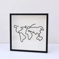 Individualizuotas nuotraukų rėmelis, taupyklė, atvirukų ir žemėlapių laikymo dėžutė 15x15cm【Map Style】 white