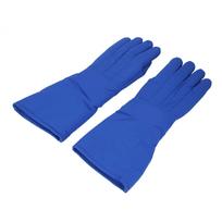1 Pair Cryogenic Gloves 42cm Cold Resistant Antifreeze Low Temperature Protective Gloves for Laboratory Industrial blue