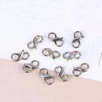 10Pcs Figure Eight Closure Clasps Lobster Clasp For Key Ring Necklace Chain Connector Hook DIY Accessories For Jewelry Finding sidabras