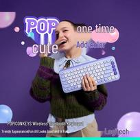 Logitech POP ICON KEYS Wireless Keyboard juoda