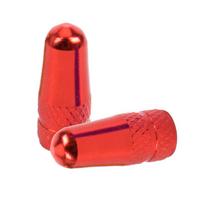 Bicycle Air Valve Cap French Bike Valve Cover Color Aluminum Alloy Bicycle Valve Cap raudona