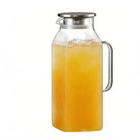 Pitcher With Lid 2000ml Clear Heat Resistant Large Thickened Carafe With Lid Water Carafe Container For Beverage Liquids China Mainland yellow