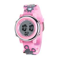 Luxury 3ATM LED Kids Digital Watch Waterproof Stainless Steel Wristwatch Sport Cartoon-Style Children's Watch Made in China Butterfly rožinė