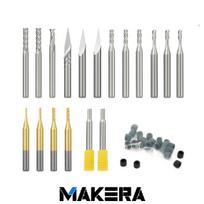 MAKERA Carvera dažniausiai naudojamų CNC frezų rinkinys (26 vnt.)