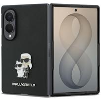 Karl Lagerfeld Saffiano Karl&Choupette Pin dėklas Samsung Galaxy Z Flip7, juodas