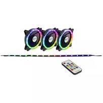 Ventiliatorių rinkinys Inter-Tech RS-04 RGB 12 cm juodas