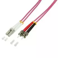 Logilink šviesolaidinis jungiamasis laidas LC OM4 į ST, 3 m, 50/125 µm, halogenų neturintis, violetinis (FP4LT03)
