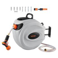 Ištraukiama sodo žarnos ritė 1/2" x 131 pėd., sieninė, 9 antgaliai, automatinė