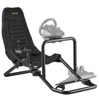 Lenktyninio vairo stovas simuliatoriui, juodas, tvirtas, logitech ir thrustmaster