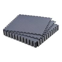 Modulinės garažo grindų plytelės, 16 vnt., 513x513x5 mm, grafito pilkos PVC