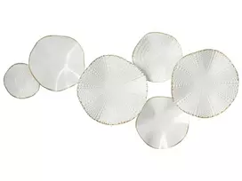 Sienų dekoracija NEODYNIUM 47 cm metalinė balta