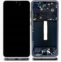 Originalus Samsung G990 / Galaxy S21 FE 5G LCD ekrano ir jutiklinio skydelio modulis su rėmeliu, grafito spalvos (naudotas, C klasė)