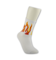 Spalvotos kojinės "FIRE" (balta/balta)