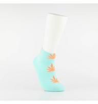 Kojinės vyrams itin trumpos "Weed" (žalsva/morkinė)