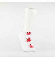 Kojinės vyrams itin trumpos "Weed" (balta/raudona)