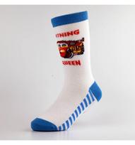 Vaikiškos kojinės "Žaibas Makvynas" pilkos/baltos