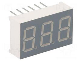 Display: LED | 7-segment | 9.2mm | 0.36" | No.char: 3 | red | 30÷60mcd