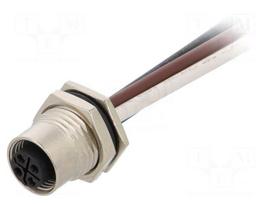 Socket | M12 | PIN: 4 | female | S code-Power | cables | IP67 | 12A | 1.5mm2