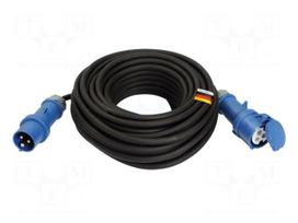 Extension lead | H07RN-F | 3G6mm2 | 5m | rubber | black | Sockets no: 1