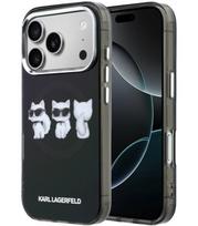 Juodas dėklas Apple iPhone 17 Pro Max telefonui "Karl Lagerfeld IML Choupette Trio Watercolor MagSafe Case"