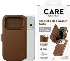Dėklas Panzer Glass Care by PanzerGlass Tango 2w1 Wallet Case MagSafe do iPhone 18 Pro / 17 Pro ruda