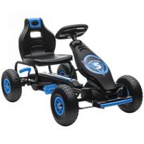 Vaikiškas gokart su pedalais, sėdynė reguliuojama, 5+ metų, mėlyna+juoda