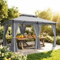 Sodo paviljonas 300x400x280 cm Tamsiai pilkas metalas