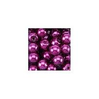 Apvalūs perlo imitacijos karoliukai 6 mm, 10 vnt., spalva violetinė
