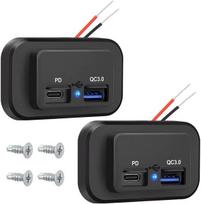 2x 12v Usb Lizdas su Pd Type-c ir Qc 3.0 Greitu Įkrovimu