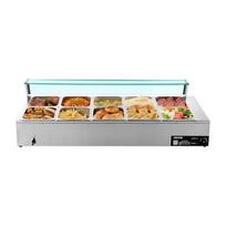 Maisto šildytuvas, elektrinis nerūdijančio plieno garų bufetas Bain Marie, 146x69x38.5 cm, sidabrinis
