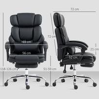 Biuro kėdė Ergonomiška reguliuojama pasukama kėdė 69x72x118 cm Juoda PU oda