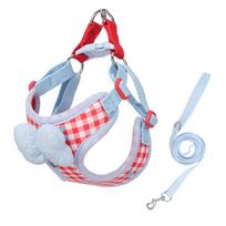 Šuns Pavadėlis Naminių Gyvūnų Šuniuko Krūtinės Diržas Bišonas Šiba Inu Šunelis Kvėpuojantis Lauko Šuns Pavadėlis S (recommended 4-3 kg) raudona