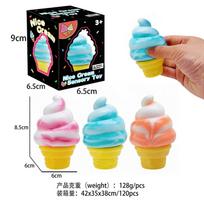 Lėtai kylanti ledų torto puodelio Squishies žaislas vaikų gimtadienio dovanai, mielas streso malšinimo modeliavimo mielas Squishys Squishi spaudžiamas žaislas, 3 vnt.