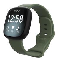 For Fitbit Versa 3 / Sense Silicone Watch Band, Size: L(Grey) tamsiai žalia spalva