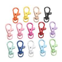 5/10Pcs Colorful Swivel Lobster Clasp Hooks Keychain Split Key Ring Connector for Bag Belt Dog Chain DIY Jewelry Making Findings 16 x 36mm-5pcs white