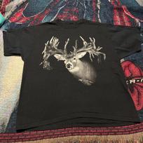 Vintage Y2K Infrared Trail Camera Deer Antlers Shirt Black Men's XL Cropped Boxy L