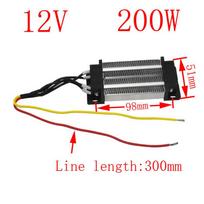 1 vnt Patvarus AC/DC 12V 200W elektrinis keraminis termostatinis PTC šildymo elemento šildytuvas izoliuotas oro šildytuvas M juoda
